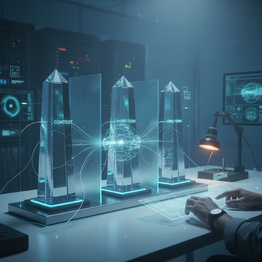 Diagram-style image showing multi-agent workflow and context continuity