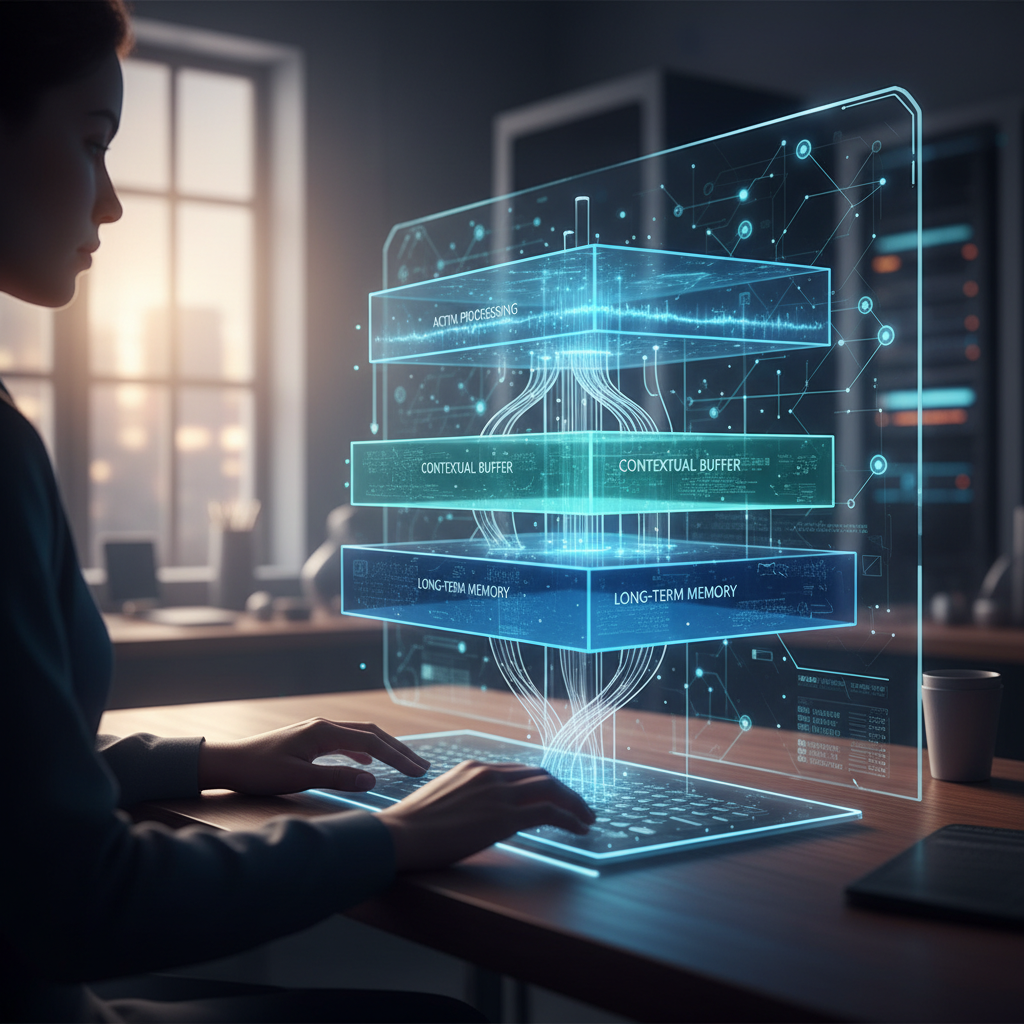 Diagram-style image showing context drift and continuity loss